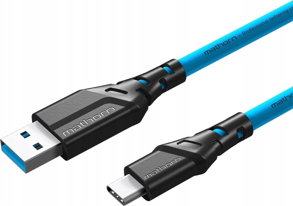 Kabllo tethering Mathorn MTC-200, USB A në USB C, 2m, blu