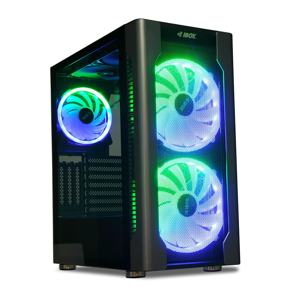Kullë kompjuteri iBOX Chiron ZH68, ATX, xham i temperuar, e zezë