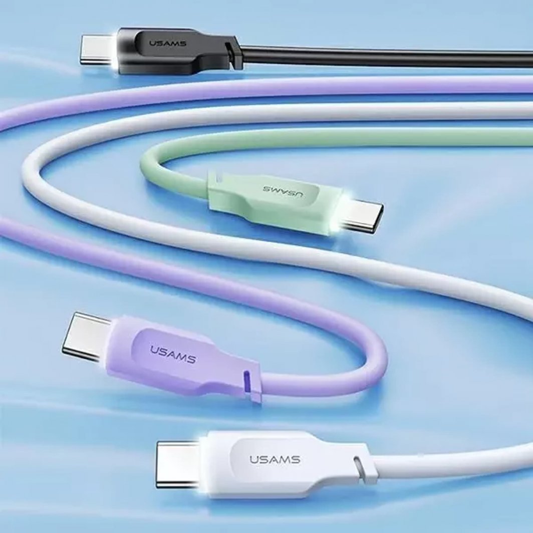 Kabllo USB Usams USB C në USB C Lithe, 1.2 m, 100W, e gjelbër