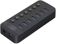 Hub USB Orico CT2U3-7AB, 7 porta, USB 3.0, me furnizim rryme, i zi