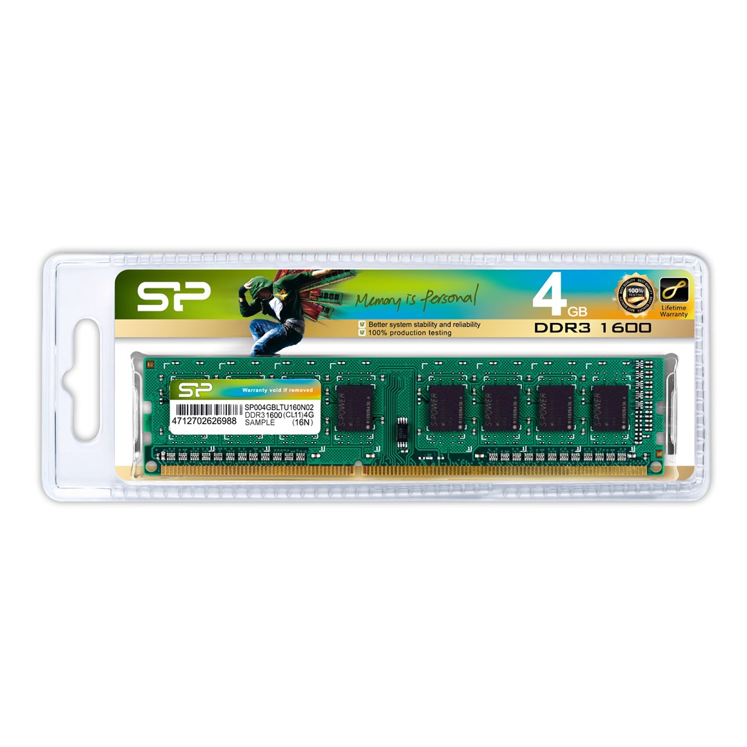 Memorie RAM Silicon Power, 4GB, DDR3, 1600MHz, e zezë