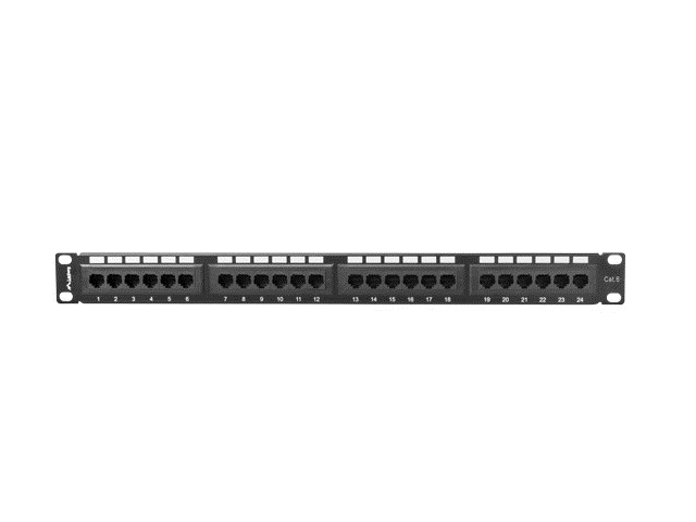 Patch panel Lanberg PPU6-1024-B, 24x RJ-45 Cat.6, 1U 19", i zi