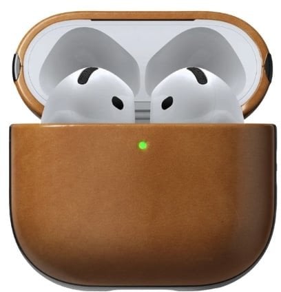 Куќиште од кожа Nomad Modern, за AirPods 4, English Tan, кафеава