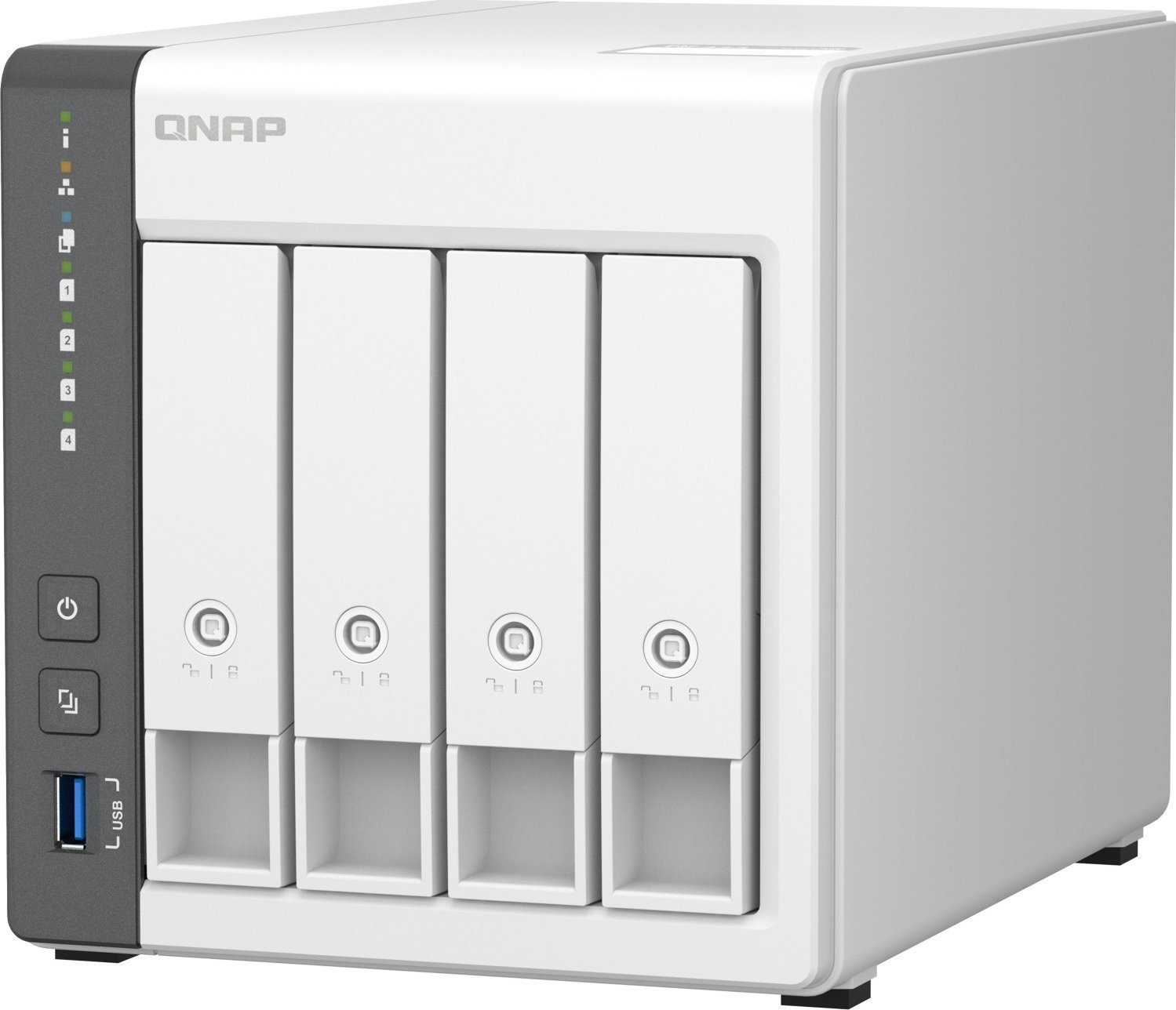 NAS server QNAP TS-433-4G, 4GB RAM, 12TB Seagate IronWolf, i bardhë
