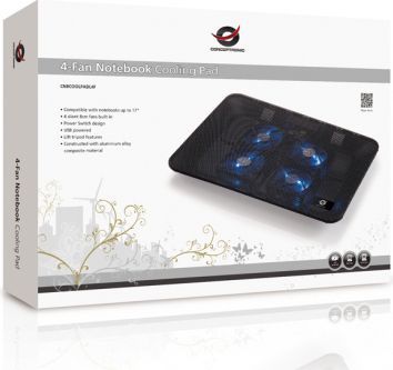 Вентилатор за ноутбук Conceptronic, 43,2 cm (17") (CNBCOOLPADL4F)