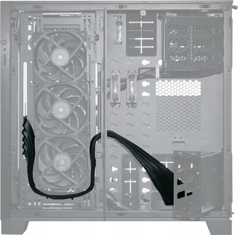 Kabllo riser PCIe Lian Li PW-PCIV-4-90X, PCIe 4.0 X16, 90 cm, e zezë