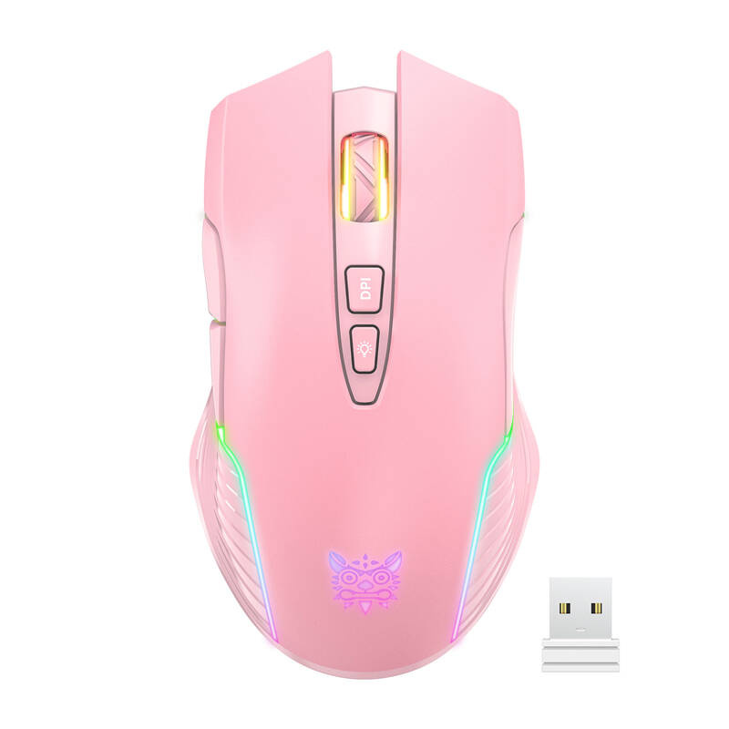 Maus gaming ONIKUMA CW905, wireless 2.4G, RGB, rozë
