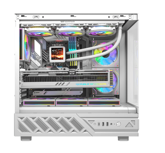 Kasë DarkFlash DS950, Full-Tower, E-ATX Support, Tempered Glass, e bardhë