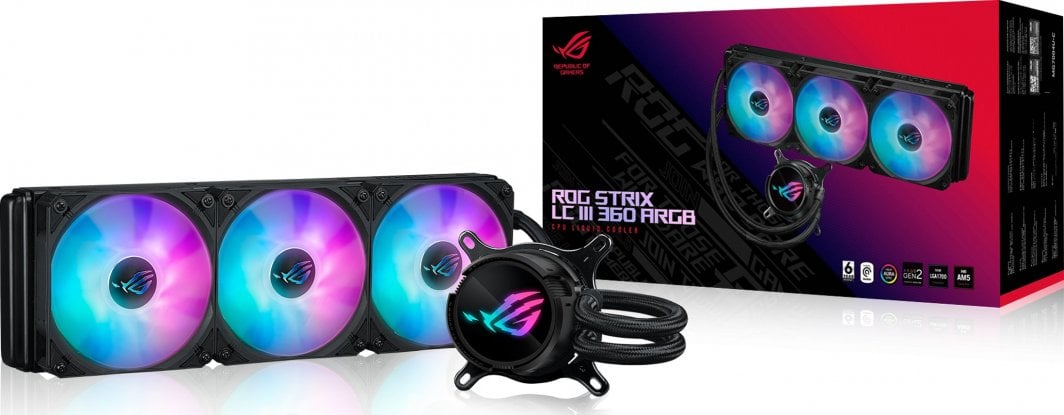 Ftohëse me ujë Asus ROG Strix LC III 360 ARGB, 360 mm, e zezë