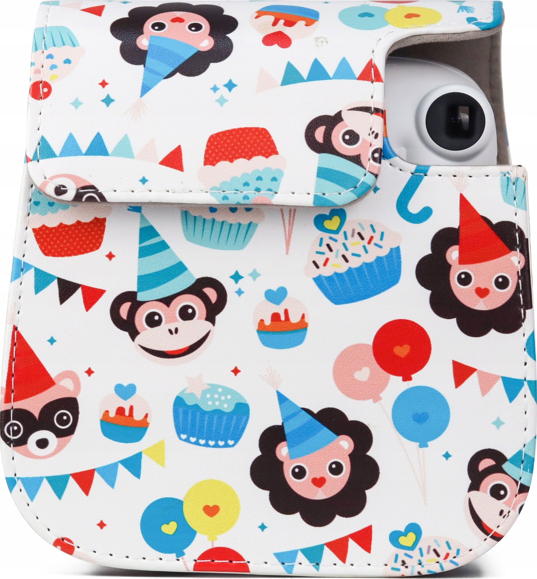 Кутивче LoveInstant за Fujifilm Instax Mini 11, дизајн Birthday, еко кожа, бело