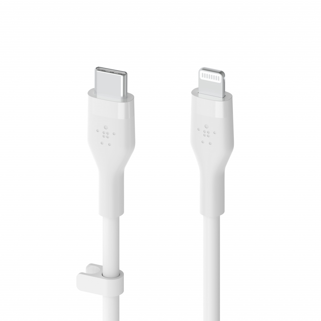 Kabllo silikoni Belkin Boost Charge USB-C - Lightning, 2m, e bardhë