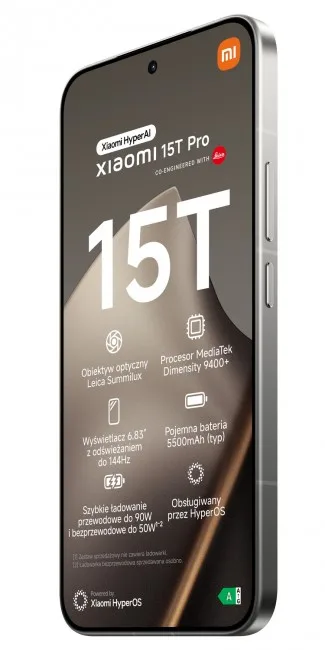 Celular Xiaomi 15T Pro, 6.83", 12/1024GB, i hirtë
