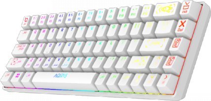 Tastierë mekanike wireless AQIRYS Mira, 60%, Bluetooth USB, RGB, e bardhë