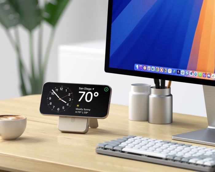 Satechi Qi2 10K Magnetic Power Bank with Stand, Sand