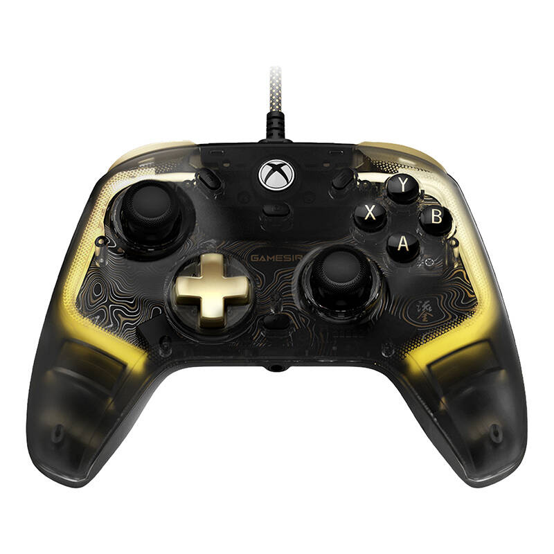 Gamepad Gamesir Kaleid Flux, me kabllo, RGB, transparent i zi