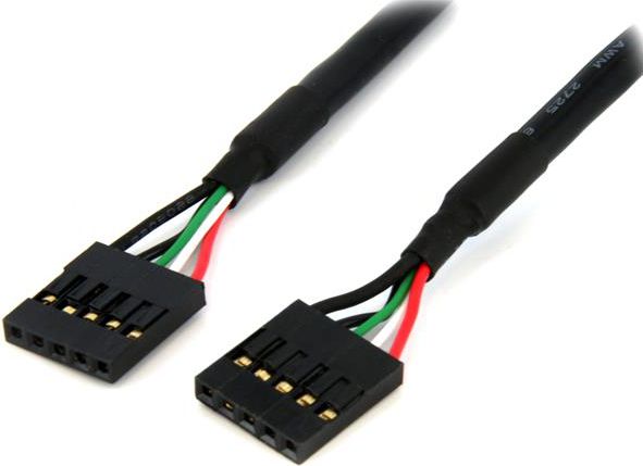 Внатрешен USB кабел StarTech, 18\", 5 pin IDC F/F, црн