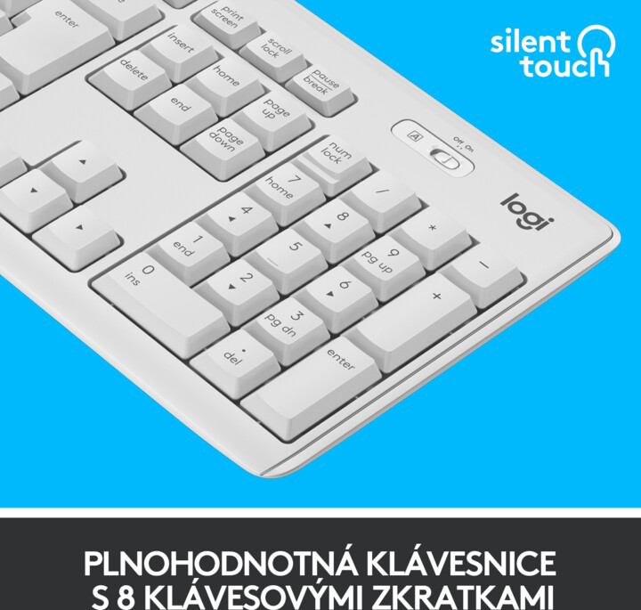 Set Logitech MK295 Silent, i bardhë