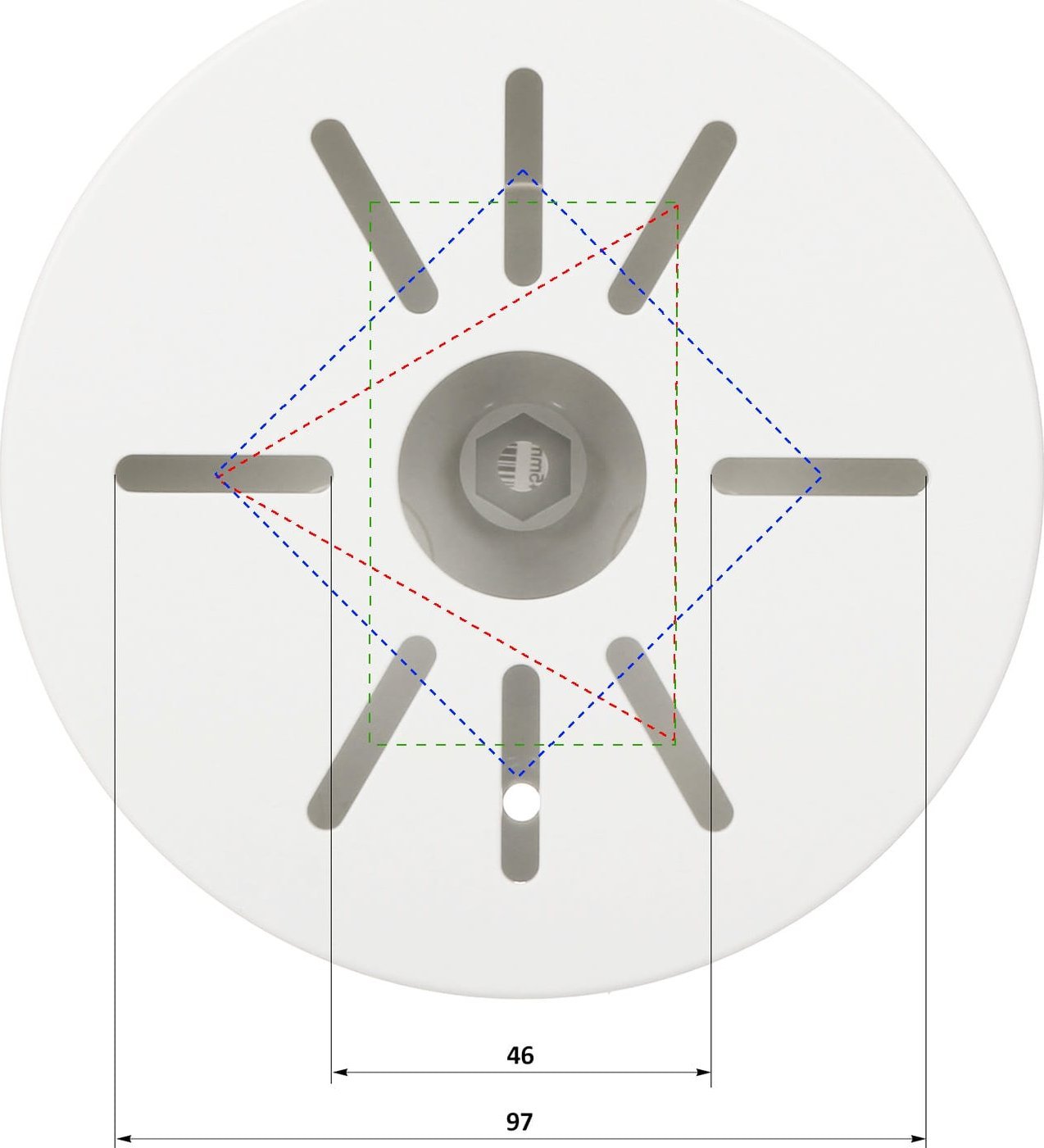 Mbajtëse kamerash Dahua PFA1320R, diametër 126mm, plastike, e bardhë