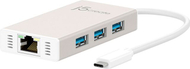 USB HUB j5create JCH471, 3x USB 3.0, 1x RJ-45 Gigabit, gri