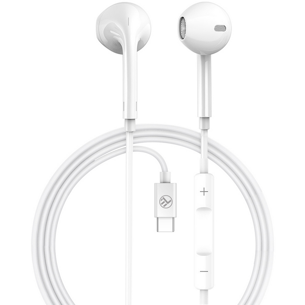 Kufje Tellur Basic Urbs In Ear, USB C, me mikrofon, të bardha