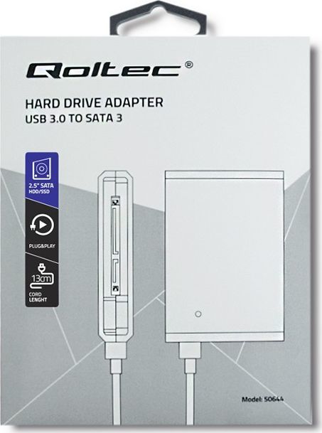 Përshtatës për disk Qoltec USB 3.0 caddy për HDD/SSD 2.5 SATA3, i zi