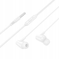 Kufje me kabllo Hoco M112, 3.5 mm, me mikrofon, të bardha