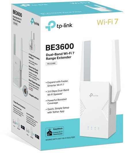 Amplifikator WiFi TP-Link RE225BE, WiFi 7, Dual Band, i bardhë
