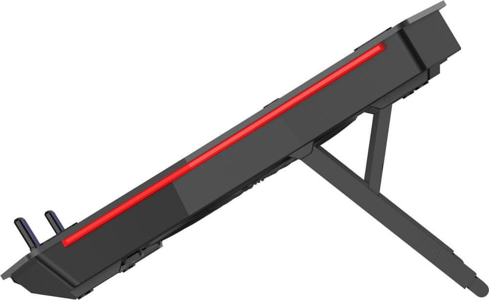 Ладечка подлога за лаптоп Yenkee YSN 310, до 15.6", 2 вентилатори, RGB, црна