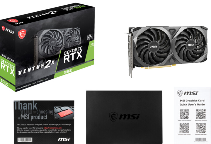 Kartelë grafike MSI GeForce RTX 3060 Ventus 2X OC 12GB GDDR6