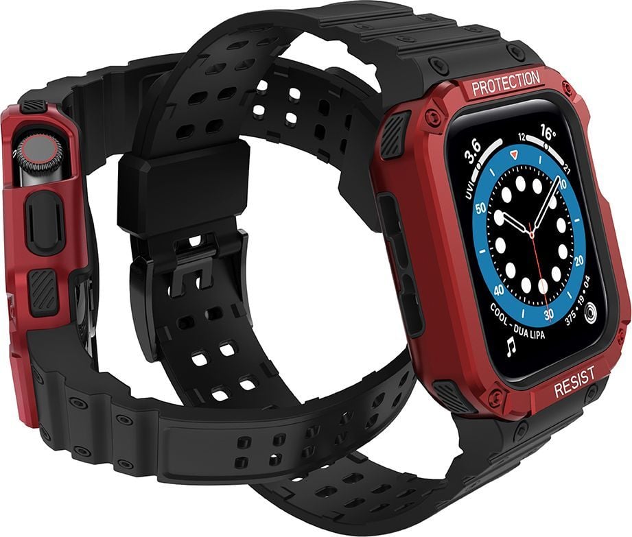 Rrip ore Hurtel Protect Strap me kasë për Apple Watch 45 44 42mm, i zi