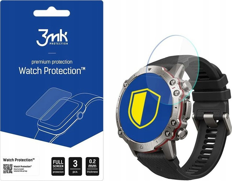Xham mbrojtës 3MK FlexibleGlass për Amazfit Falcon, 0.2mm, set 3 copë, transparent