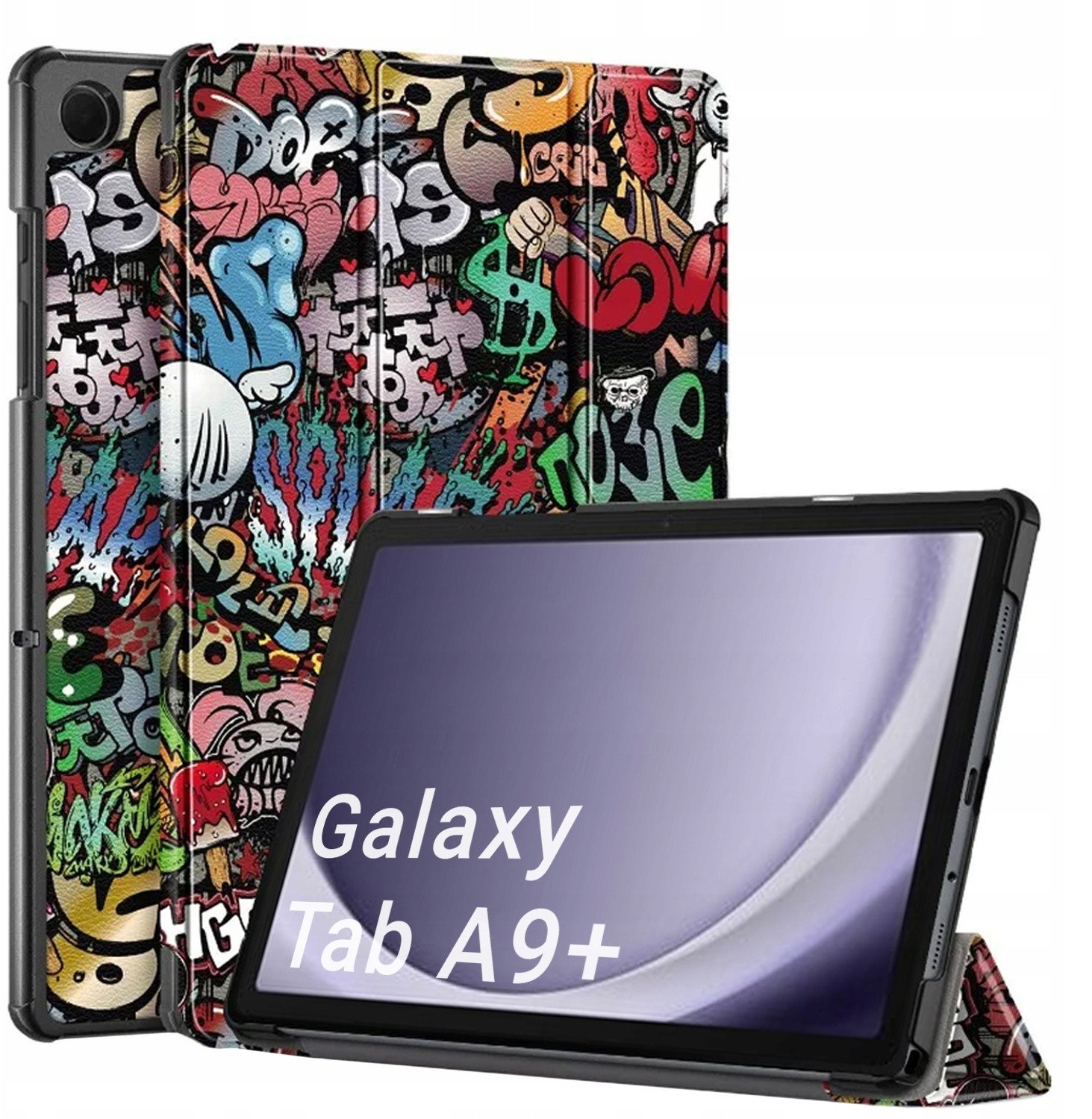Futrollë grafike për tablet Samsung Galaxy Tab A9 Plus 11", funksion qëndrimi, graffiti me ngjyra