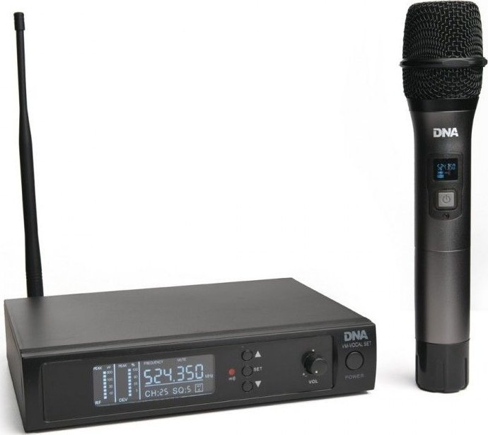 Set mikrofon karaoke wireless, mikrofon vokal me marrës, i zi