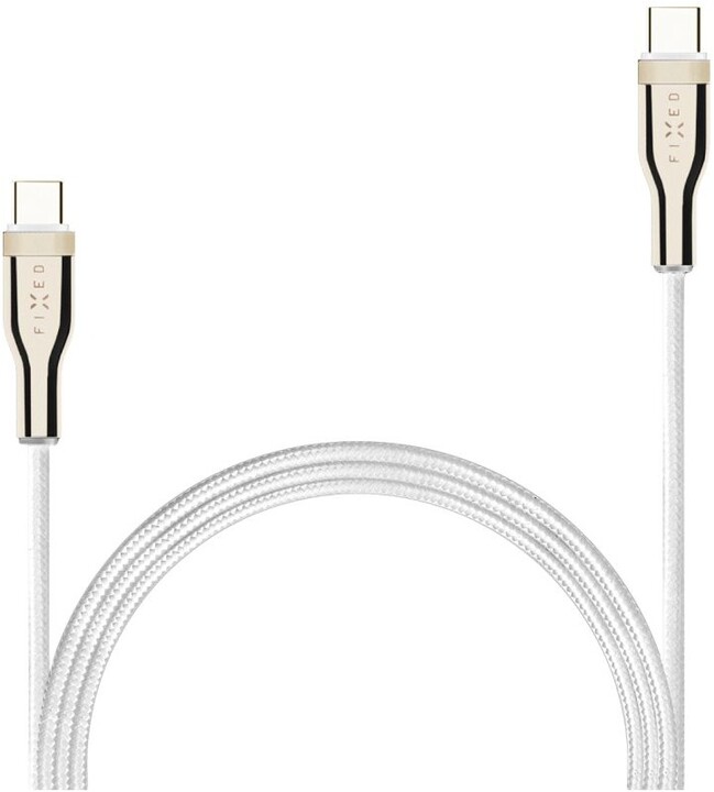Kabllo FIXED USB-C - USB-C, USB 2.0, PD 100W, 2m, e bardhë