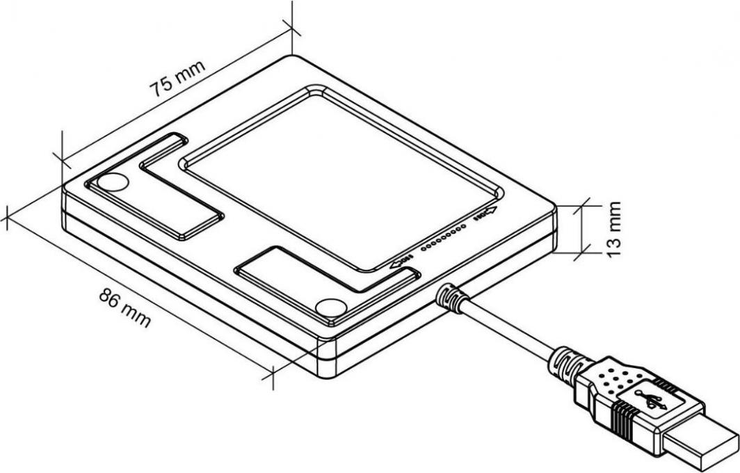 Maus Perixx PERIPAD-501, me kabllo, USB, i zi