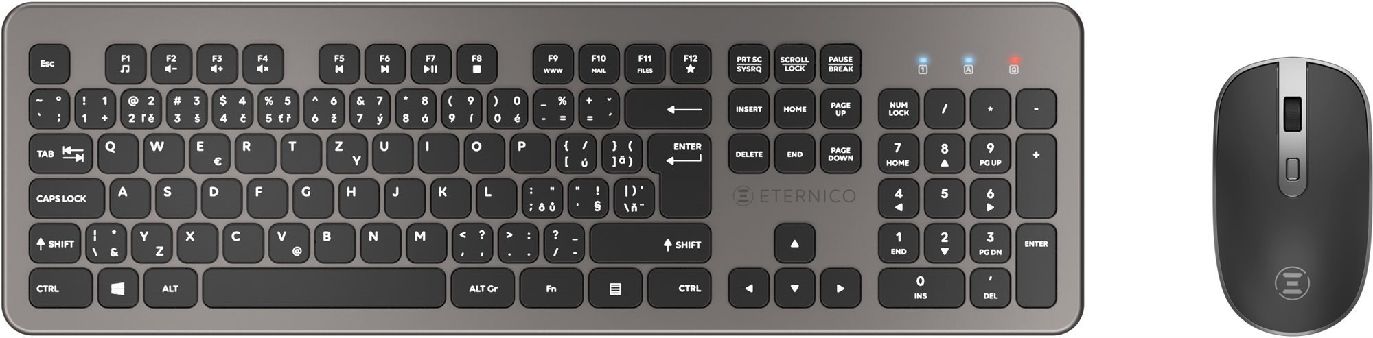 Set tastierë dhe maus Eternico Wireless KS4005, 2.4 GHz, DPI 8001600, i zi
