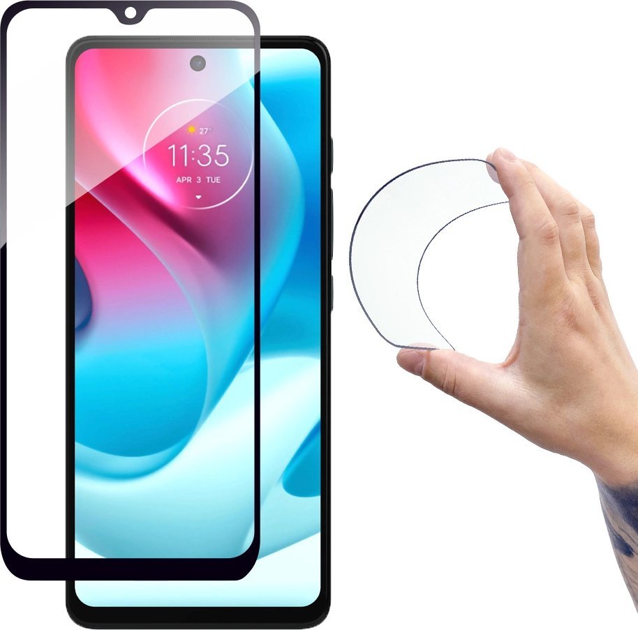 Xham mbrojtës Wozinsky për Motorola Moto G60s, Full Cover Flexi Nano, 9H, transparant