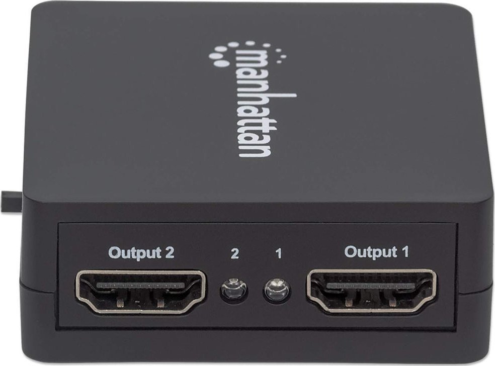 Ndarës HDMI Manhattan 2 porta, 1080p, energji me USB, i zi