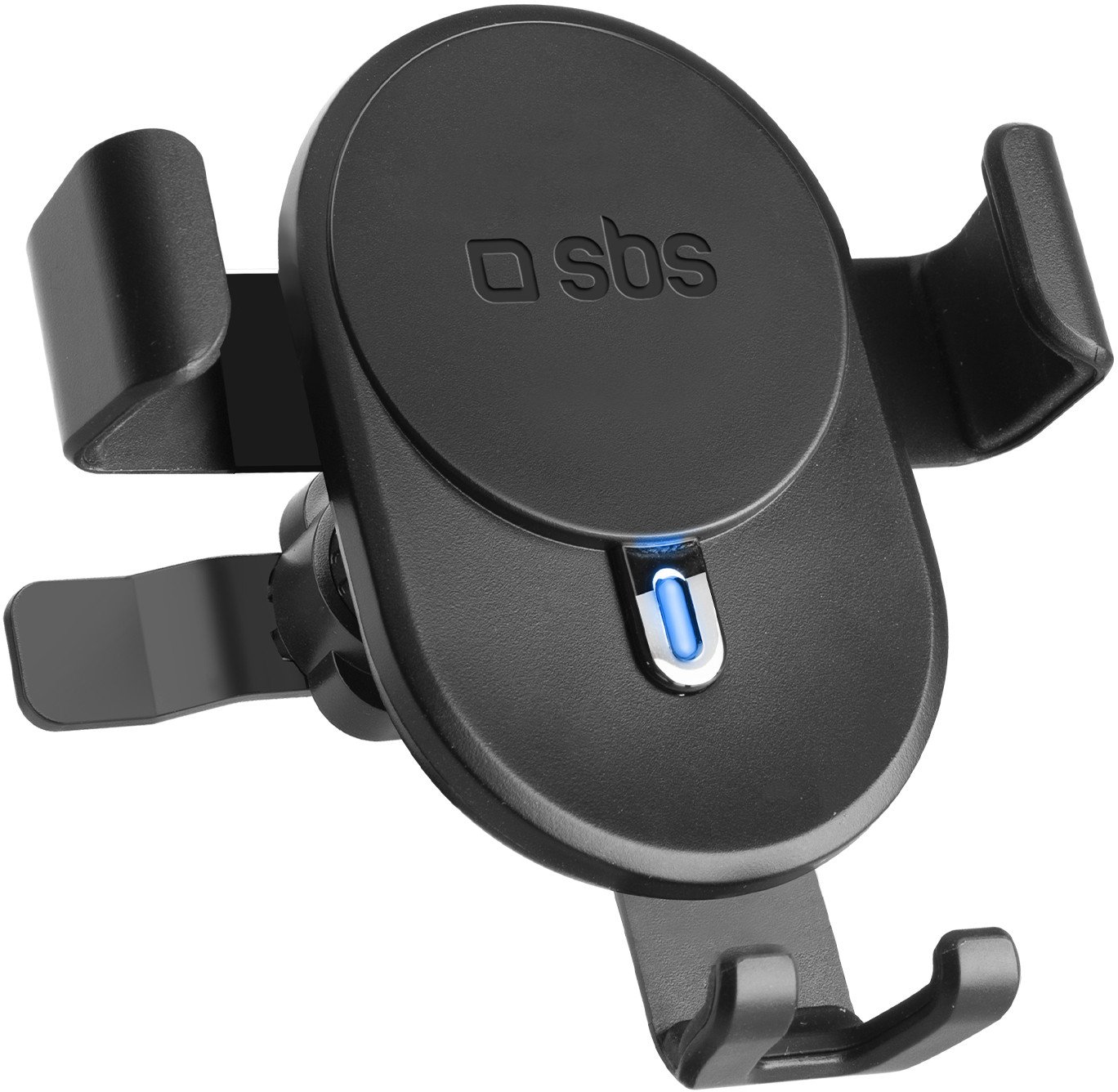 Mbajtëse telefoni për makinë Sbs, karikim wireless 15W, mbyllje gravitacionale, e zezë