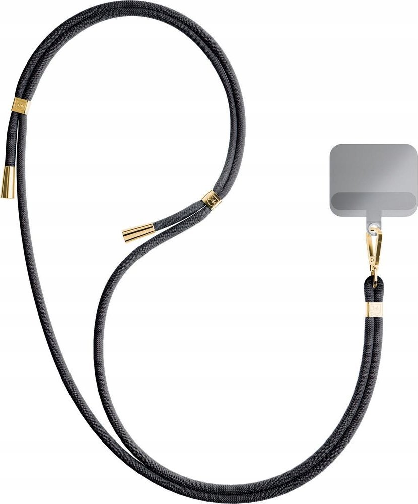 Shtrënguese telefoni 3MK EasyClip, najlon, me karabinë, e zezë gold