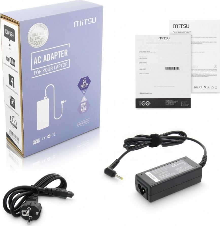 Përshtatës energjie për laptop Mitsu 45W, 1.7 mm, 2.2A, 20V