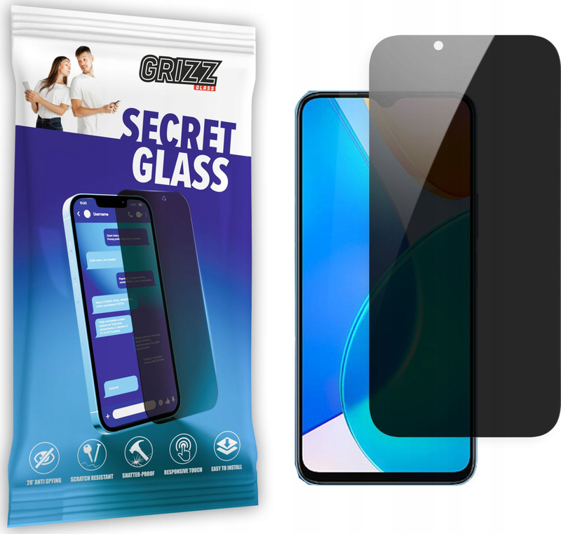 Xham mbrojtës GrizzGlass Matte SecretGlass Honor X6s, efekt privatësie, i pastër