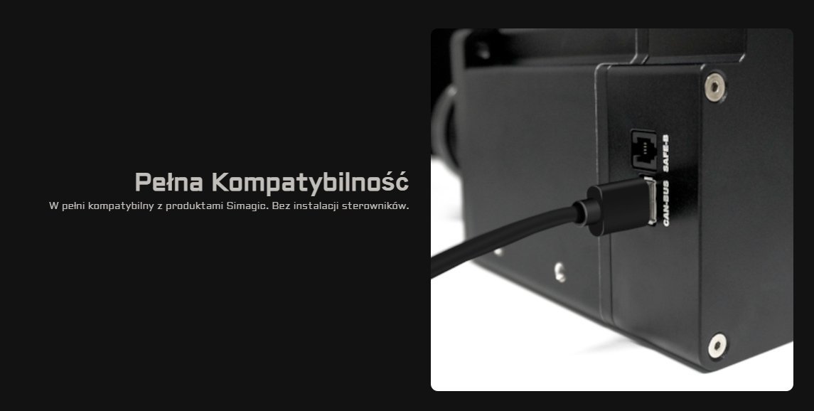 Modul USB Simagic Wheelbase Expansion, alumini, për sim racing, i zi