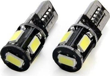 Set llamba LED W5W Canbus T10 5SMD 5730, 12V, të bardha