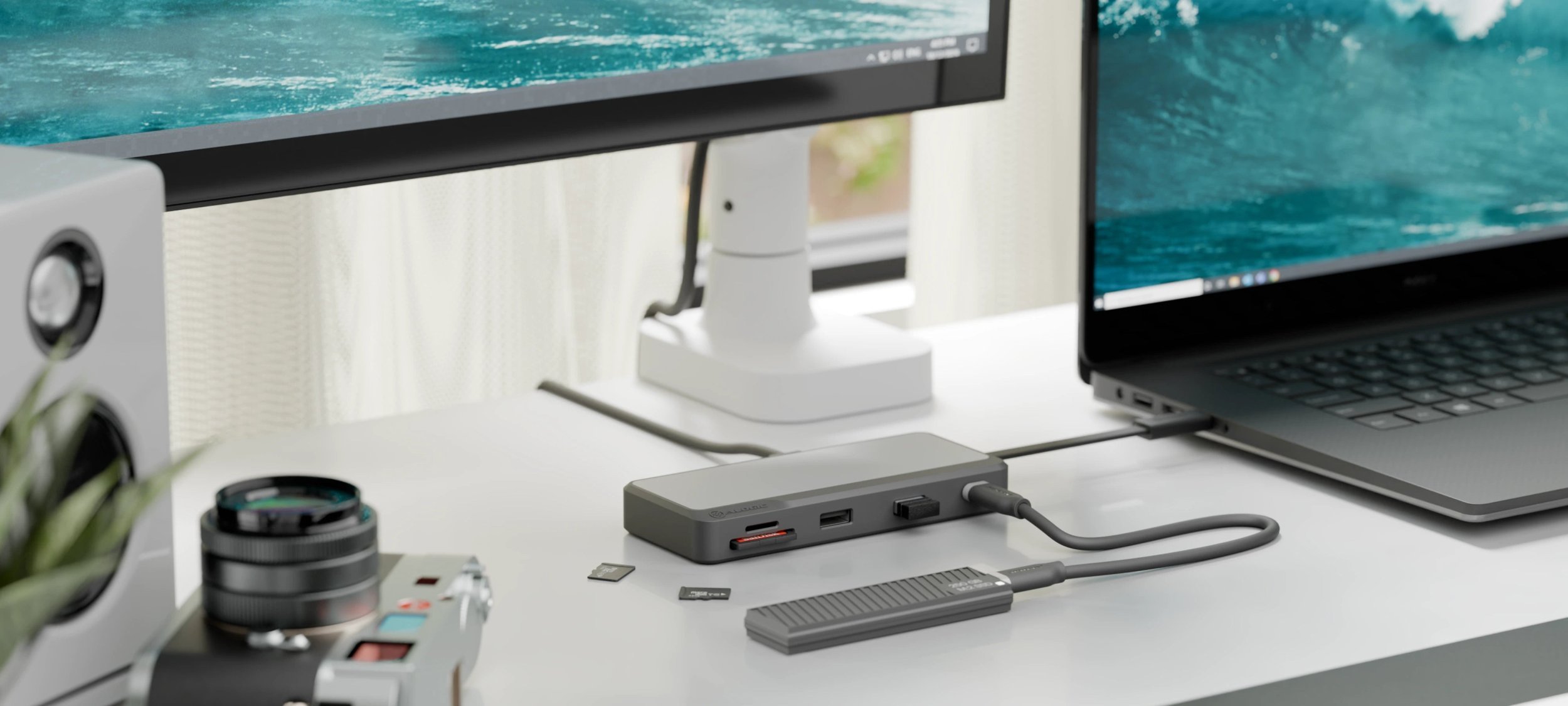 Dock udhëtimi ALOGIC Fusion Pro TOUR USB C, HDMI 4K, VGA, gri