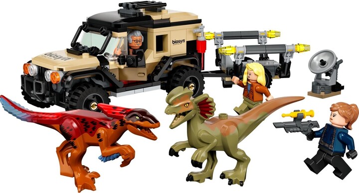 Set LEGO® Jurassic World™ 76951 Pyroraptor and Dilophosaurus Transporter