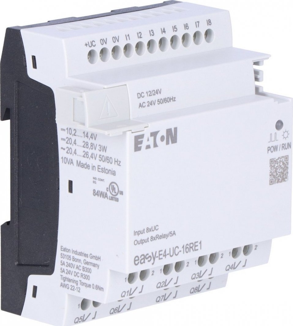 Kontrollues PLC Eaton EASY E4 UC 16RE1, 16 hyrje daljet, kompakt