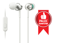 Слушалки Sony MDR-EX110APW, жични, со микрофон, бели