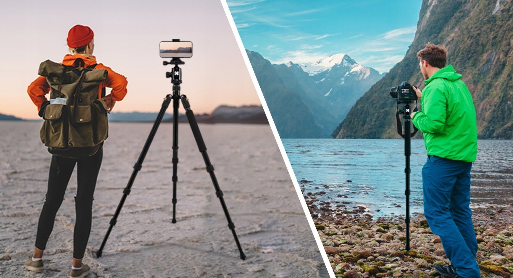 Tripod fotografik Kodak Photo Gear ROCPGTR63, 4 në 1, 160 cm, i zi