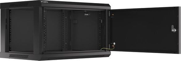Kabinet muri Lanberg WF01-6406-00B, 19" 6U, kapacitet 60 kg, i zi
